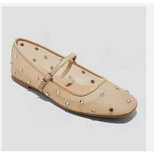 Elsa Mesh Ballet Flats Sz 8.5 Memory Foam Insole New- Wild Fable-